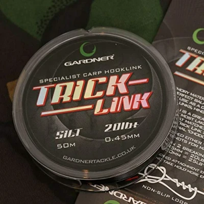 Image of Gardner Trick Linkspecialist carp hooklink material colour Silt 20lb 50m spool c/o Reelfishing