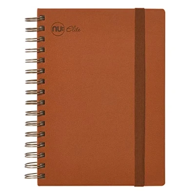 Image of NU: Notebooks Elite Premium Range Wire Journal Notebook A4 Hardback Stationery Tan 120 Pages