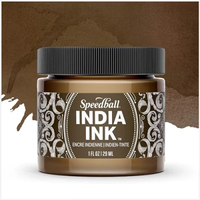 Image of Speedball India Ink, Sepia, 1 Ounce