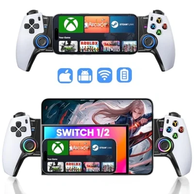 Image of HASACOOL Mobile Gaming Controller for Android/iPhone/Switch/OLED,Hall Effect Phone Wireless Game Xbox Cloud/Steam Link/GeForce Now/MFi Apple Arcade Call of Duty,Roblox