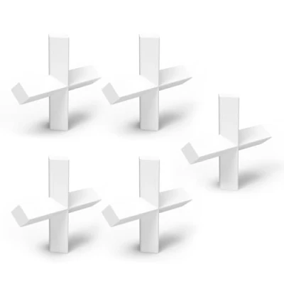 Image of stonylab 5 Pack Cross Shape Magnetic Stirrer Stir Bar, 50 x 10 mm PTFE Coated Stirring Bars White Mixer for Stirrers