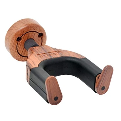 Image of Guitar Wall Mount Hangers,Guitar Hooks,Holder, Auto Lock Hanger,for Acoustic,Electric, Classical,Bass Stand,Guitar Accessories (1Pcs Mahogany)