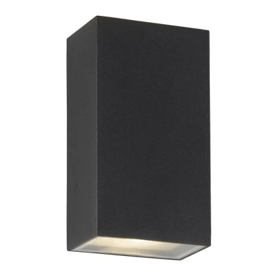 Image of Searchlight Lighting LED 2 Light Outdoor Up Down Wall Black IP44