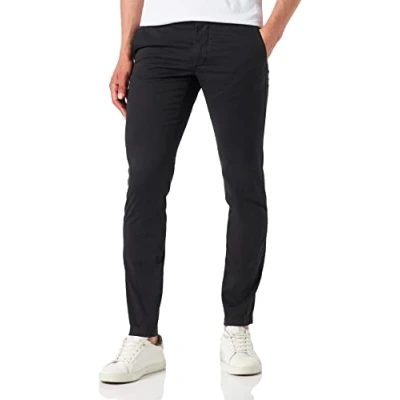 Image of Tommy Hilfiger Men Bleecker TH Flex Satin GMD Trousers Chino, Black (Black), 33W / 29L