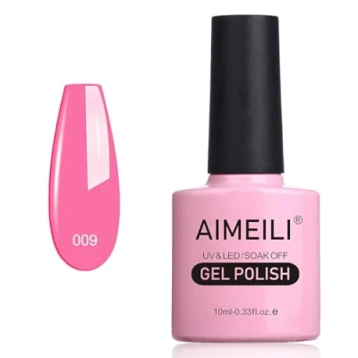 Image of AIMEILI Pink Nail Polish Soak Off UV LED Gel Varnish 10 ml Pretty in (009)