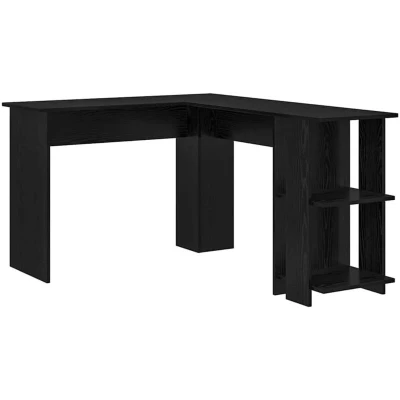 Image of vidaXL Black Oak Corner Desk MDF Medium