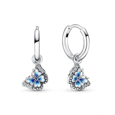 Image of Pandora Moments Snake chain sterling silver bracelet with butterfly clasp clear cubic zirconia, 21
