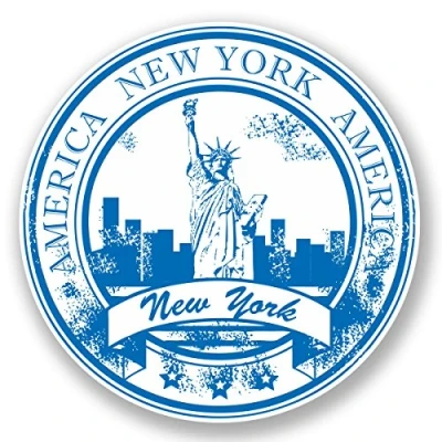 Image of 2 x 10cm New York USA Vinyl Sticker Travel Luggage Tag Laptop Car America #5936 (10cm 10cm)