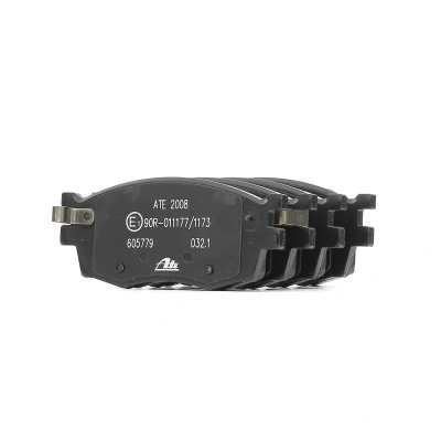 Image of 581011GE00, 581011JA10 Brake pad set ATE 13.0460 5779.2 with acoustic wear warning accessories HYUNDAI: i20 I Hatchback, ACCENT 3, KIA: RIO 2