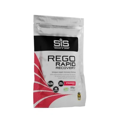 Image of Science In Sport REGO Rapid Recovery Protein Powder, Strawberry Powder with Added L Leucine, Vitamins and Minerals for Muscle Recovery, 10 Servings, 500g