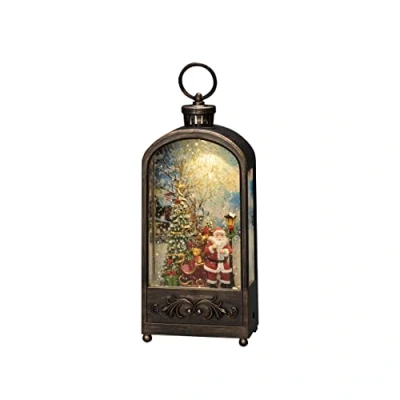 Image of Konstsmide LED Snow Globe Arch/Water Filled/Christmas Decorations Indoor Lights/Timer/Battery Operated: 3xAA 1.5V (excl.) or USB (Inc), Plastic PVC, Brown