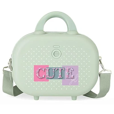 Image of Enso Cute girl Adaptable Toiletry Bag with Green Shoulder Strap 29x21x15 cms Rigid ABS 9.14L 2.52 kgs