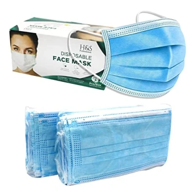 Image of 50 Pieces Disposable Face Masks Breathable 3 Layer Covering with Ear loop for Adults Travel Friendly (2Packs of 25)