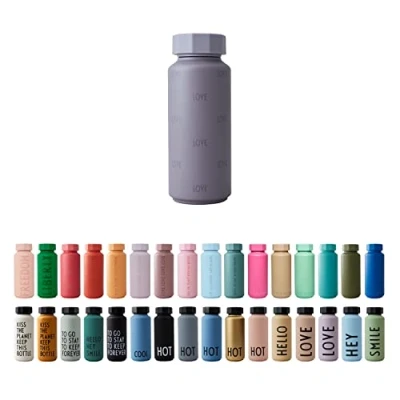 Image of Design Letters Insulated Stainless Steel Water Bottle 500 ml Double Walled Vacuum Flask for hot and Cold Thermos Travel Gym BPA BPS Free Purple