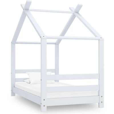 Image of vidaXL Kids Bed Frame in Treehouse Style Made from Solid Pine Wood &amp; Plywood Sized for 70x140 cm Mattress Comfortable Durable Children