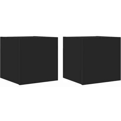 Image of vidaXL Wall Mounted TV Cabinets 2 pcs Black 30.5x30x30 cm