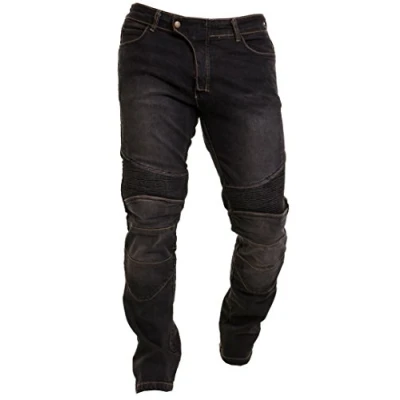 Image of Qaswa Mens Motorbike Trousers Motorcycle Jeans for Men Denim Biker Pants Stretch Aramid Protection Lining