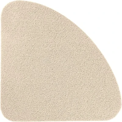 Image of Idyfodol Loofah Shower Mat Non Slip Anti Mould 53x53 cm With Puff PVC Machine Washable Bath Mats for Inside Outside cured (Beige)