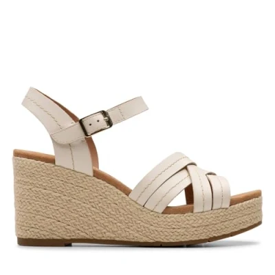 Image of Clarks Sabina Strap Espadrilles, Women&#039;s, Size: 8, Cream Leather