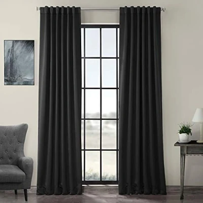 Image of HPD Half Price Drapes Darkening Curtains 108 Inches Long for Bedroom &amp; Living Room (1 Panel), 50 x 108, Jet Black, Polyester Blend, 50&quot; W 108&quot; L (Pack of 1)
