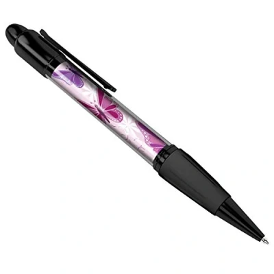 Image of DV DESIGN Purple Pink Butterflies Art Print Cover Black Ballpoint Pen Student #13090