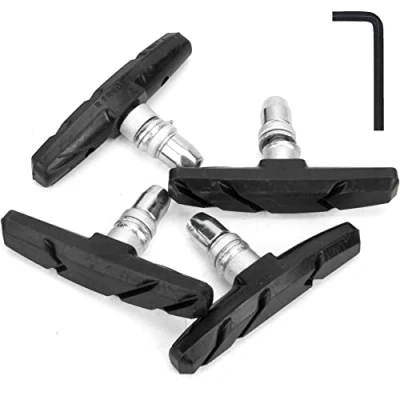 Image of GPMTER 2 Pairs Bike Brakes Pads Set, 70mm for Cruiser MTB Mountain Bicycle Universal V Brake Blocks with Hex Nut and Shims, No Noise Skid