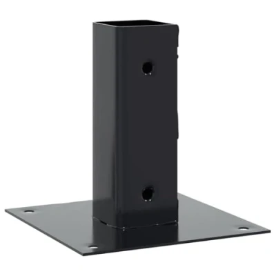 Image of vidaxl post bases square 4 pcs anthracite galvanized steel durable weather resistant support bracket for outdoors