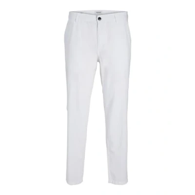 Image of JACK &amp; JONES Men&#039;s Jpstace Jjsummer Linen Blend Pant Sn Chino Trousers, Bright White, 32 W/34 L