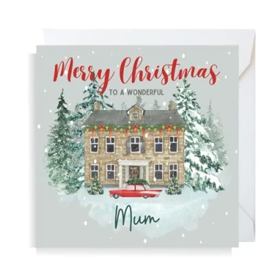 Image of Second Ave Mum Christmas House Square Xmas Holiday Festive Greetings Card