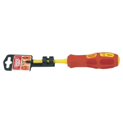 Image of Draper VDE Approved Fully Insulated Cross Slot Screwdriver, No.1 x 80mm (Display Packed)