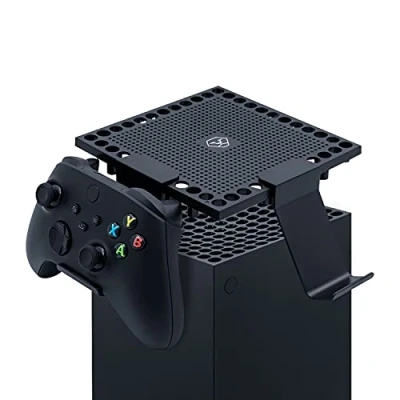 Image of Mcbazel Dust Cover for Xbox Series X Console with 2 Gaming Headset Holder Hanger Stand,Dust Fliter Controller Mount Stand Compatible