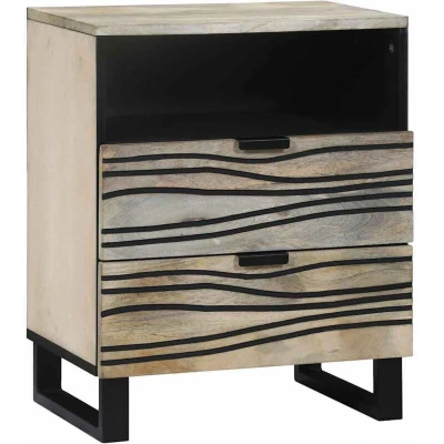 Image of Bedside Tables with Drawer White and Black 50 x 33 60 cm Vidaxl