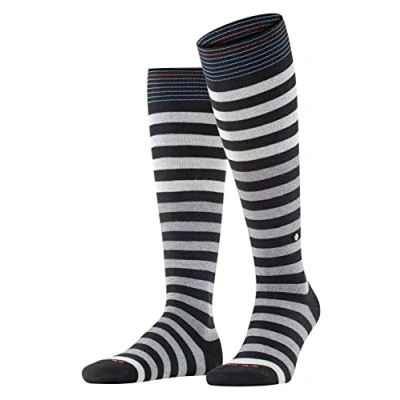 Image of Burlington Men&#039;s Blackpool M KH Cotton Long Patterned 1 Pair Knee High Socks, Black (Black 3000) new eco friendly, 6.5 11