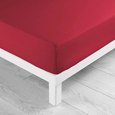 Image of douceur d&#039;intérieur, Lina Marsala Fitted Sheet (140 x 190 cm) 100% Cotton