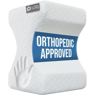 Image of Knee Pillow for Sleeping Leg 100% Memory Foam Pillows on Side Support Cushions Hip Contour