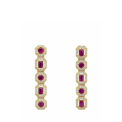 Image of Latelita Whistledown RUBY Gemstone Earrings goldcoloured, Women&#039;s, Size: One Size, Gold/coloured