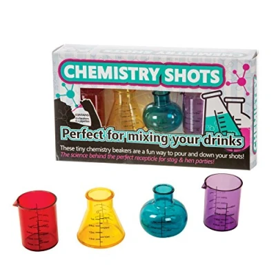 Image of Funtime Gifts Plastic Glasses Chemistry Shots, Multi Colour, 4 Count (Pack of 1)
