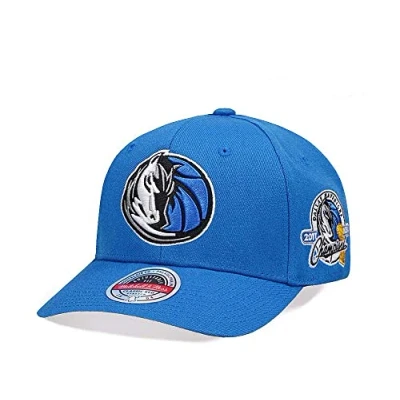 Image of Mitchell &amp; Ness NBA Champions Classic Red Snapback Cap, Dallas Mavericks, Royal, One Size