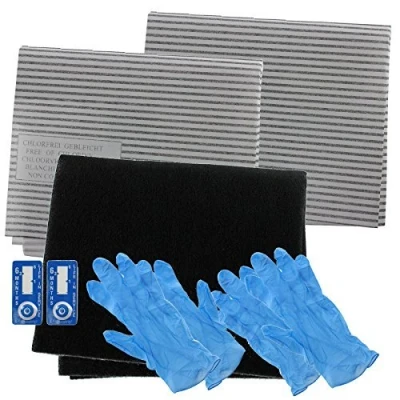 Image of SPARES2GO Cooker Hood Carbon Grease Filter Complete Kit for NEFF Kitchen Extractor Fan Vent