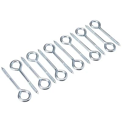 Image of Merriway BH00132 (12 Pcs) Screw In Vine Eye, 75 mm (3 inch) Zinc Plated Pack of 12 Pieces