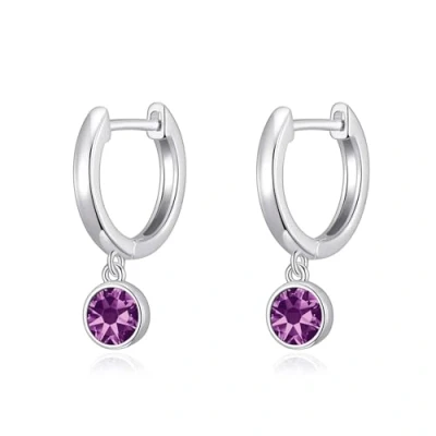 Image of Philip Jones Purple Crystal Hoop Earrings Created with Zircondia® Crystals