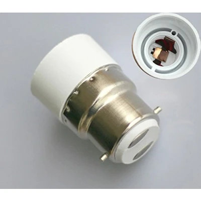 Image of 2x Bayonet B22 to E14 Halogen or LED Light Bulb Adapter Lamp Socket New