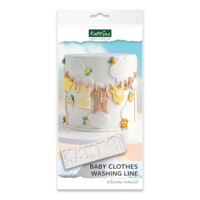 Image of Katy Sue Baby Clothes Washing Line Silicone Mould for Cake Decorating &amp; Crafts