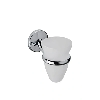 Image of Croydex Hampstead Wall Mounted Tumbler &amp; Holder with Zinc Alloy Construction, Chrome