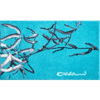 Image of Grund Designer Bath Mat COLANI, Ultra Soft and Absorbent, Anti Slip, 5 Years Warranty, Colani 23, 70x120 cm, Turquoise