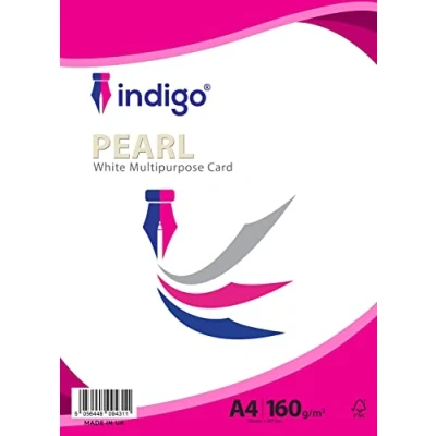 Image of Indigo® A4 White Multipurpose Copier Paper 160gsm Card Pack (50 Sheets)
