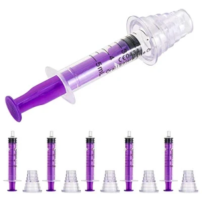 Image of 5X Oral Fluid Medicine 5ml Syringe Bottle Plug Baby/Children/Pets Accurate Dose