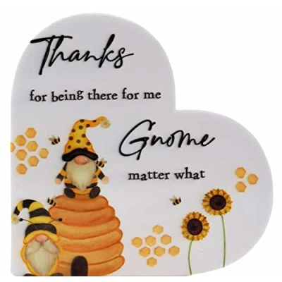 Image of Gonk Gnome Free Standing Plaque &quot;Thanks For Being There&quot; Ornament