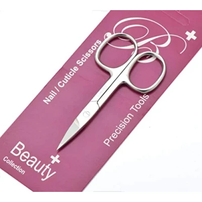 Image of Nail Scissors for Women &amp; Men use Manicure Pedicure Hair Beard Grooming. Professional Stainless Steel Straight, Curved, Arrow Pointed Scissor Nails Cuticle Removal. (Straight 9cm)
