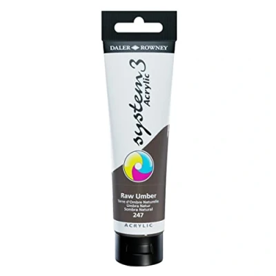 Image of Daler Rowney System3 Acrylic Paint, Plastic Tube, 5.07oz 150 ml, Raw Umber